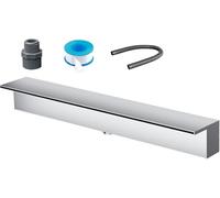 AVLLSO Lame d'eau rectangulaire Piscine Cascade Fontaine pour la décoration extérieure, Kit de Piscine de Patio sur Le Mur pour Jardin, 20-200cm/8-79in L(Silver,80cm/32in L)