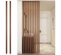 AVLLSO Panneaux de séparation de Chambre Lattes en Bois du Sol au Plafond, Poste de partition d'écran pour Bureau, escalier, lofts et Porche(Wood 2pcs,90cm/35.4in/2.95ft)