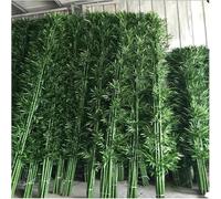 AVLLSO Plante extérieur Plante artificielle en bambou pour le jardin de bureau de Restaurant à la maison, Mur de verdure d'écran d'intimité, Fausses tiges de bambou avec des feuilles en plastique(10 P