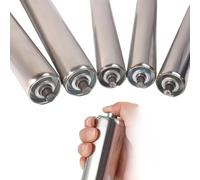 AVLLSO Rouleau de convoyeur 2 1,5 1 pouce de diamètre, 5 pièces Pièce de rechange de transmission de gravité pour ligne d'assemblage/travail du bois(Dia 25MM/1'',L 500MM(19.7in))