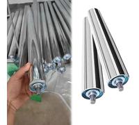 AVLLSO Rouleau Rouleaux porteurs Acier Rouleaux de convoyeur industriels-Paquet de 2, 1,5" de diamètre, pour Les usines Tondeuse Chat/Chien clôture(Dia 50MM/2 inch,L 450MM(17.7in))