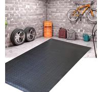 AVLLSO Tapis Protège-Sol Tapis de Plancher en Caoutchouc, Outil de stationnement résistant à l'eau/Tache extérieure de la stalle de PVC, Rouleaux de Plaque Diamant Caoutchouc(140X600cm/55inX236in)