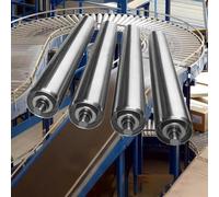 AVLLSO Transporteur Rouleau 4 emballage, rouleaux en acier de remplacement pour les zones de distribution/assemblage, Projets de bricolage de tondeuse à clôture(Dia 25MM/1 In,L 600MM(23.6in))