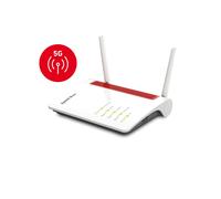AVM FRITZ!Box 6850 5G Routeur Bi-bande Wi-Fi 5 (802.11ac) 866 Mbit/s Gigabit Ethernet 5G/4G LTE MiniSIM, 4x RJ45, USB 3.2, Noir/Rouge/Blanc