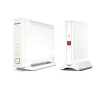 AVM Fritz!Mesh Set International (Fritz!Box 4060 et Fritz!Repeater 3000 AX), WiFi 6 Tri-Bande avec jusqu'à 6 Gbit/s (2400 Mbps + 2400 Mbps + 1 200 Mbps), 2,5 WAN Gigabit, Interface en Espagnol