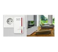 AVM FRITZ!Powerline 1240E - WLAN Set - kit d'adaptation pour courant porteur 1GbE, HomePlug AV (HPAV) 2.0, IEEE 1901 - Wi-Fi - 2,4 Ghz - Branchement mural (pack de 2) G