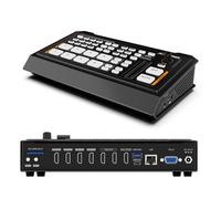 AVMATRIX Shark H4 Commutateur vidéo multi-caméra 4CH HDMI In, commutateur vidéo avec USB et carte SD, sorties Ethernet USB pour streaming en temps réel