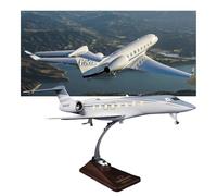AVMLWEPA Modèle d'avion d'affaires Gulfstream G650ER l'échelle 1:68, éclairage Commande vocale, Train d'atterrissage Amovible, Coffret Cadeau Haut Gamme, Avion Collection réaliste(with Light)
