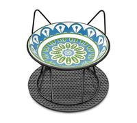 Avmvnvc Gamelle Chat Surélevée - Bols en Céramique avec Support en Métal Antidérapant pour Chat et Petits Chiens - Tapis Antidérapant Inclus