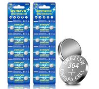 avmzvo Lot de 20 piles bouton SR621SW AG1 LR621 - 1,5 V - 364/164/LR60/SR60 - Alcalines - Emballage sécurisé pour les enfants