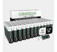 avmzvo Lot de 60 piles AA, 1,5 V LR6, puissantes, alcalines, alimentation longue durée, peuvent être utilisées pour les jouets, les réveils et autres appareils électroniques