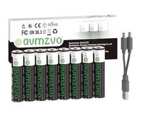 avmzvo Lot de 8 Piles AAA 1,5 V 1100 mWh Rechargeables USB-C au Lithium avec câble de Charge USB-C 2 en 1 2 en 1, Charge Rapide de 2 à 3 Heures