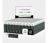 avmzvo Piles AA Lot de 100, Lr6 1,5 V - Longue durée, alcalines - Puissantes - Peuvent être utilisées pour Les Jouets, Les réveils et Autres appareils électroniques
