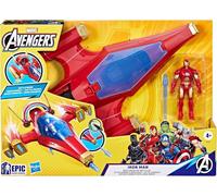 Avengers, Vaisseau d'Iron Man avec 1 figurine 10cm incluse, Dès 4 ans