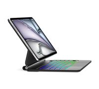 AVNICUD Étui Clavier pour iPad Air 11" M3 2025/M2 2024, iPad Air 5ème/4ème génération, Pro 11" 4e/3e/2e/1e Gen, Design Magnétique Flottant, Rétroéclairé 7 Couleurs, Pavé Tactile AZERTY Français, Noir