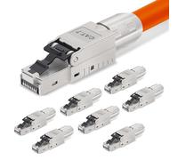 AVNSCNK Lot de 8 fiches Cat 7 RJ45 Cat 7 NS-7 vers borne de coupe (LSA), contacts plaqués or, fiche réseau Cat7 sans outil, connecteur LAN 10 Gbps pour câble patch et câble de pose (8 pièces)