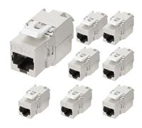AVNSCNK Lot de 8 Keystone CAT 7, prise RJ45 Keystone pour CAT7/6/6a, montage sans outil, pince de coupe LSA compatible avec les câbles LAN 1000 MHz 10 Gbit/s pour panneau de brassage et prise réseau