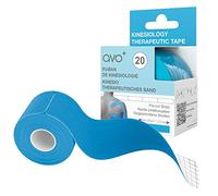 AVO+ Bande kinésiologique - Rouleau de 5 m de 20 bandes Prédécoupées, Bande Élastique Thérapeutique de Sport pour la Récupération Musculaire et des Blessures, Résistant à l'Eau, Bleu