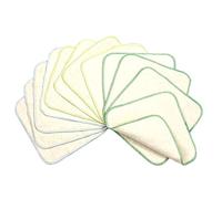 avo + cado Gants de toilette en flanelle double couche avec éponge - 12 pièces - Gants de toilette réutilisables pour bébé en remplacement des lingettes humides - Petites serviettes lavables en coton