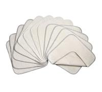 avo + cado Gants de toilette en flanelle double couche avec éponge - 12 pièces - Gants de toilette réutilisables pour bébé en remplacement des lingettes humides - Petites serviettes lavables en coton