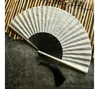 AVOA Mini éventail pliable classique en métal, tissu de coton, portable, pour l'été (couleur : D 22 cm)