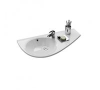 Avocado Comfort Lavabo 85x45cm, style asymétrique gain de place, orientation droite, avec perçage et trop plein XJ1P1100000