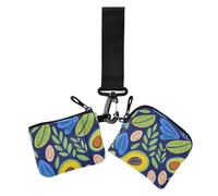 Avocado Lot de 2 porte-monnaie bleu foncé pour femme - Taille compacte - Avec poche zippée pour pièces de monnaie