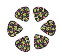 Avocado Love Lot de 12 médiators avec boîte de rangement pour basse, guitare électrique, acoustique, ukulélé