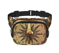 Avocado On Green PlatewaistBag pour homme et femme - Sac banane double réglable pour voyage, sport et quotidien, Navigation de la boussole., Taille unique