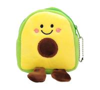 Avocado Plush Purse Wallet, Fruit-Shaped Change Wallet, Large Capacity for Coins, Cards, Keys, Lipstick, Lip Balm, Crystal Plush Material, 9x8.5x4cm, Fun and Functional Design