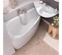 Avocado Tablier en acrylique pour baignoire 150 cm avec kit de montage, orientation gauche, Blanc (KitTablierAvocadoGauche150)