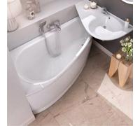 Avocado Tablier en acrylique pour baignoire 160 cm avec kit de montage, orientation gauche, Blanc (KitTablierAvocadoGauche160)