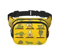 Avocado Yoga Unisexe Taille Réglable Carré Double Couche Ceinture Sac pour Activités de Plein Air Voyage Course Randonnée, Noir , Taille unique