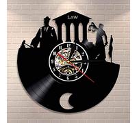 Avocat à la loi Truth Wall Art Avocats Bureau Juge Tribunal Décor Horloge Murale Loi Femme Échelles De Justice Disque Vinyle Horloge Murale Dia 30cm 7 Couleurs Modifiable Disque Mural Art Horloges