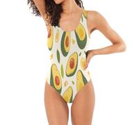 Avocat d'art De Dessin Animé Mignon Maillot de Bain Une Pièce Monokini Tenue de Plage pour Femmes et Filles