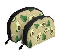 Avocat Dot Marron, Trousse de Maquillage Coquille Femme Petit Porte-Monnaie Trousse de Toilette Trousse à cosmétiques 2 pièces