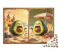 Avocat Drôle Scène de Plage Puzzle 1000 Pièces Papier pour Adultes Jeu des Différences Relaxant Décoration Cadeau Famille 52x38cm/1000pcs