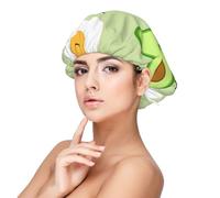 Avocat mignon, pain grillé et œuf frit,Bonnet de nuit en satin pour adulte - Bonnet de nuit élastique pour femme, couvre-cheveux de nuit