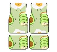 Avocat Mignon, Pain grillé et œuf Frit,Lot de 4 Tapis de Sol pour Voiture, Tapis de Sol antidérapants pour véhicule