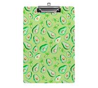 Avocat mûr feuilles de basilic vert format A4 porte-bloc drôle esthétique travail étude lettre planche à pince standard 12,5 × 8,5 pouces en panneau dur pour l'école, la classe, les enfants, l'écrit