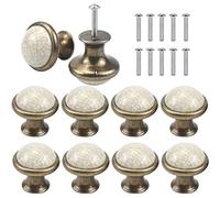 AvoDovA 10PCS Céramique Tiroir de Porte Poignée, 33MM Rond Boutons de Tiroir, Vintage Bouton de Meubles, Boutons de Porte, Poignées de Meuble pour Placard Armoire Cuisine, Chambre d'enfant