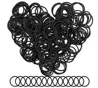 AvoDovA 200 Pièces 2mm Cheveux Élastiques Cravates Cheveux, Queues de Cheval Bandes de Cheveux Noir, élastiques à cheveux noirs sans métal, Liens de Cheveux, Mini Bandeaux pour fille et femme et homme