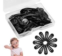 AvoDovA 50PCS Pinces à Cheveux Fille, 3CM Enfant Barrettes à Cheveux en Métal, Épingle à Cheveux Femme, Snap Barettes BB, Accessoires de Cheveux, Barettes des Cheveux pour Fille Enfant Bébé (Noir)