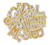 AvoDovA 52PCS Lettres Thermocollantes, Patchs d'Applique Alphabet A-Z, Lettre a Coudre Or, Lettres Brodées à Coudre ou Repasser, Patchs Lettres pour Vêtements de sac de Chapeau de Chaussures