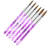 AvoDovA 6PCS Pinceaux à Ongles, Ensemble de Brosses à Ongles, Pinceau Nail Art pour Gel UV et Acrylique, Pinceaux pour Nail Art, Pinceaux Ongles Nail Art Brosses, Déco d'Ongles Gel Nail Paiting Brush