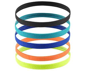 AvoDovA Bandeaux de Sport Enfant, 5 Pcs Bandes de Sport Élastiques Antidérapantes, Bandeau Cheveux Fin pour Garçon Fille, Serre Tête pour Garçon Football, Jogging, Cyclisme, Fitness