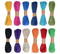 AvoDovA Ficelle Jute Couleur, 12 Pcs 2mm x 10m Corde de Chanvre Coloré, Naturelle, pour Cadeau en Jute, Décorative Scrapbooking, DIY Artisanat, Arts Créatifs Rouge, Vert, Beige, Bleu, Violet, Etc.