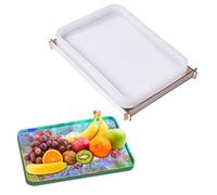 AvoDovA Moule en Résine Silicone, 28 x 19cm Moule de Plateau Fruits Grand, Moules de Coulée Epoxy Rectangle, Casting Epoxy Coaster Moulage pour DIY Plateaux Agate Artificielle