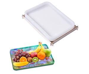 AvoDovA Moule en Résine Silicone, 28 x 19cm Moule de Plateau Fruits Grand, Moules de Coulée Epoxy Rectangle, Casting Epoxy Coaster Moulage pour DIY Plateaux Agate Artificielle