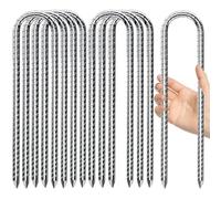 AVOFOREST Lot de 8 piquets d'ancrage au sol robustes de 30,5 cm en acier épais en forme de U, piquets de jardin en U pour fond de clôture, trampoline, tuyau d'irrigation, auvent de camping